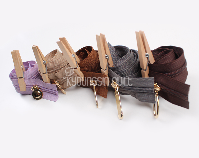 5호 홈패션 칼라 지퍼 - 베이지, 다크브라운, 브라운, 다크그레이, 퍼플