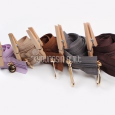 5호 홈패션 칼라 지퍼 - 베이지, 다크브라운, 브라운, 다크그레이, 퍼플