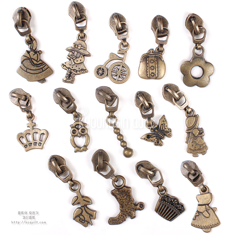 3호,5호 청동장식 지퍼머리 - 14Type