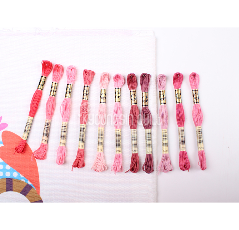 DMC자수실 - 3705, 3706, 3708, 3712, 3713, 3716, 3722, 3726, 3727, 3731, 3733